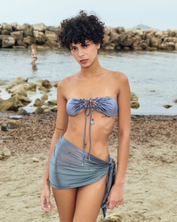 Trinity satin pareoㅣGray Blue