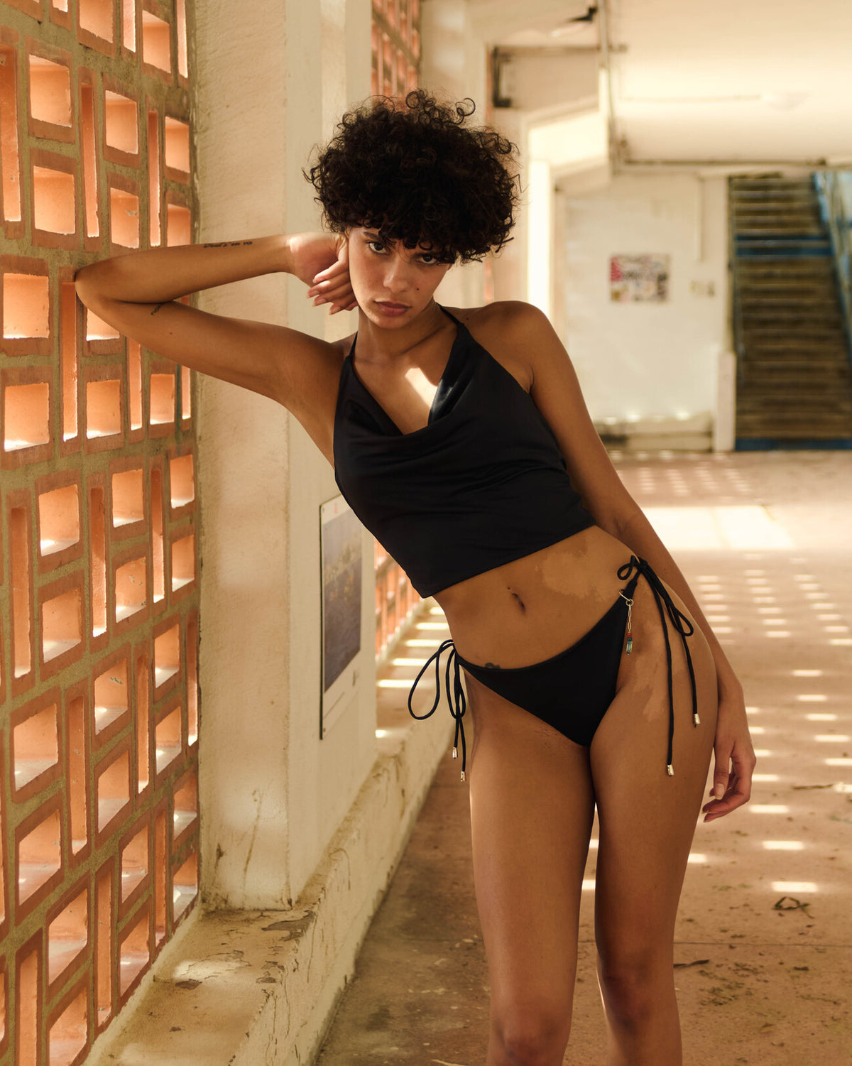 Verge bow tankini BottomㅣBlack