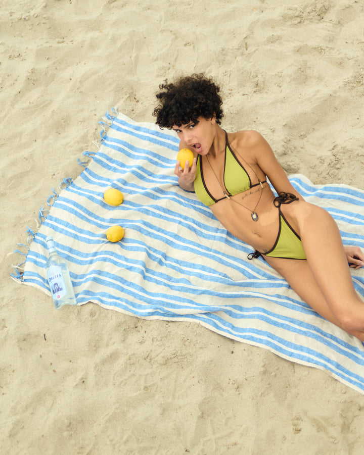 Soriya Wave Bikini TopㅣMossy Olive/Brown