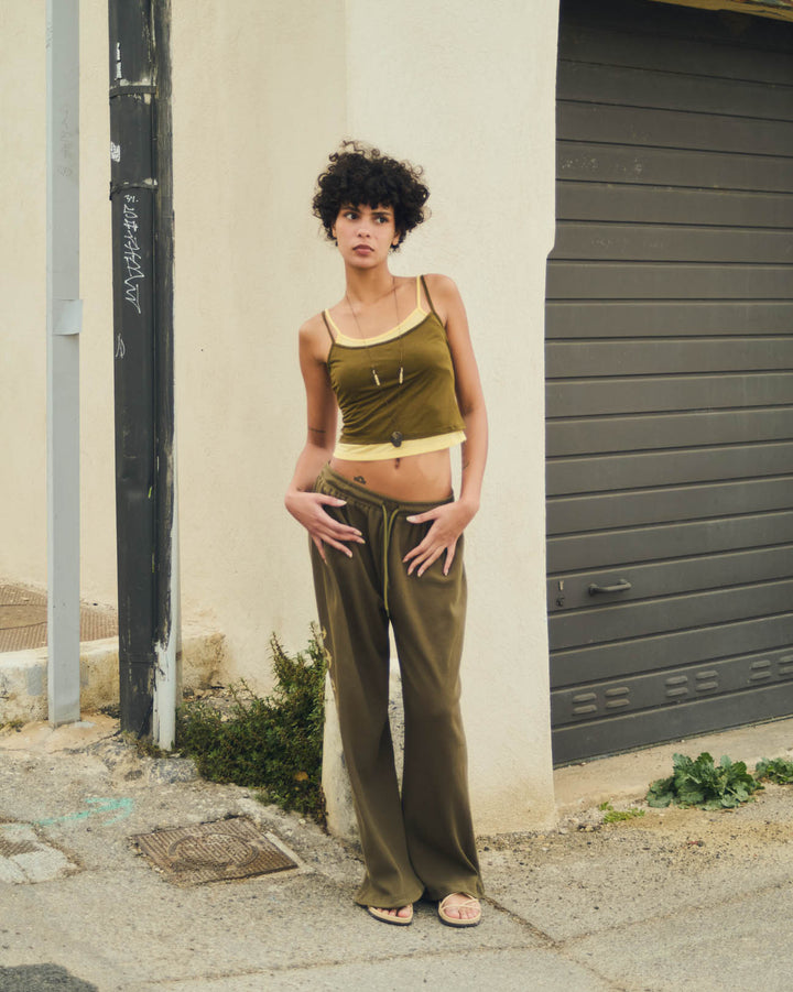 Kaya layered sleevelessㅣKhaki/Yellow